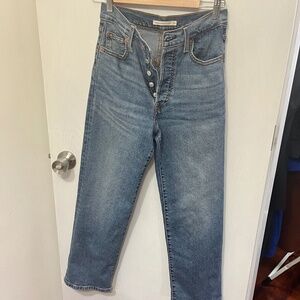 Levi's Ribcage Straight Ankle Jeans Medium Indigo W26/ L28